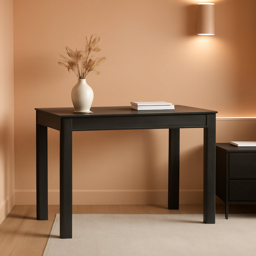 Espresso Parsons Desk With Compact Preassembled Desktop