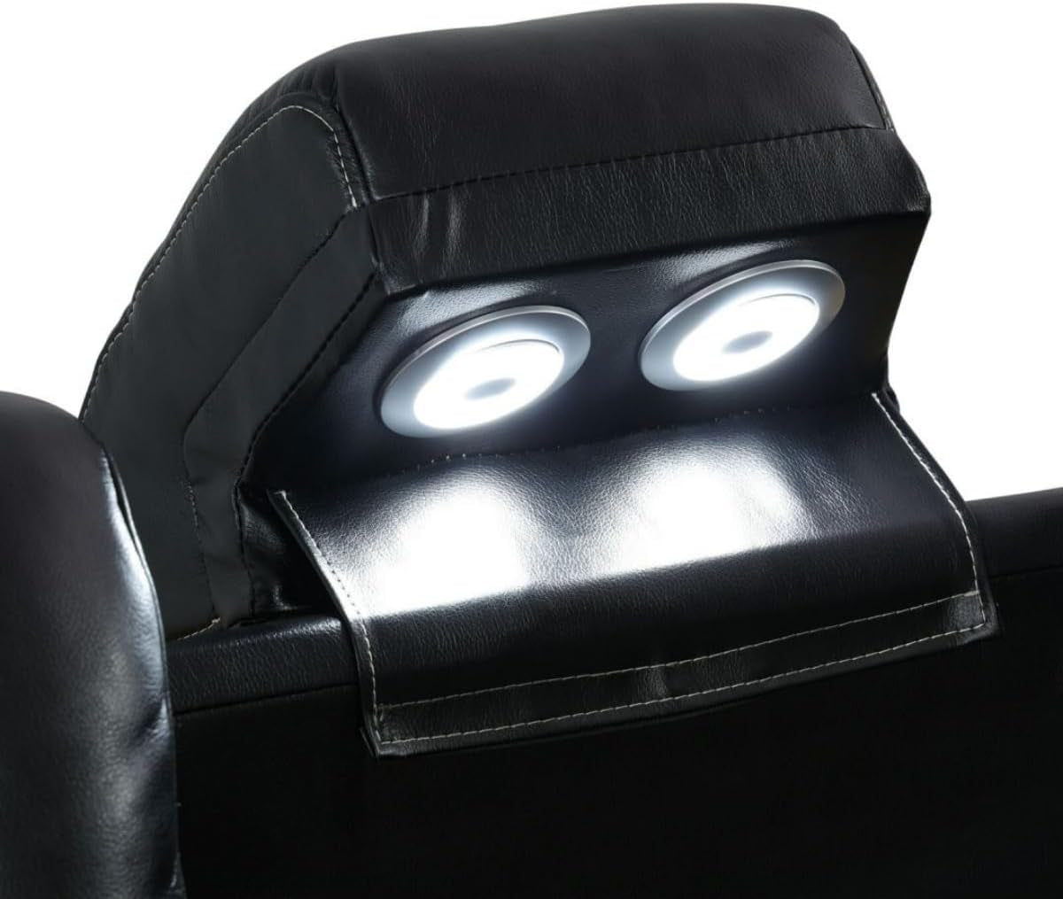 Electric Power Recliner Sofa Black With USB Charging Ports