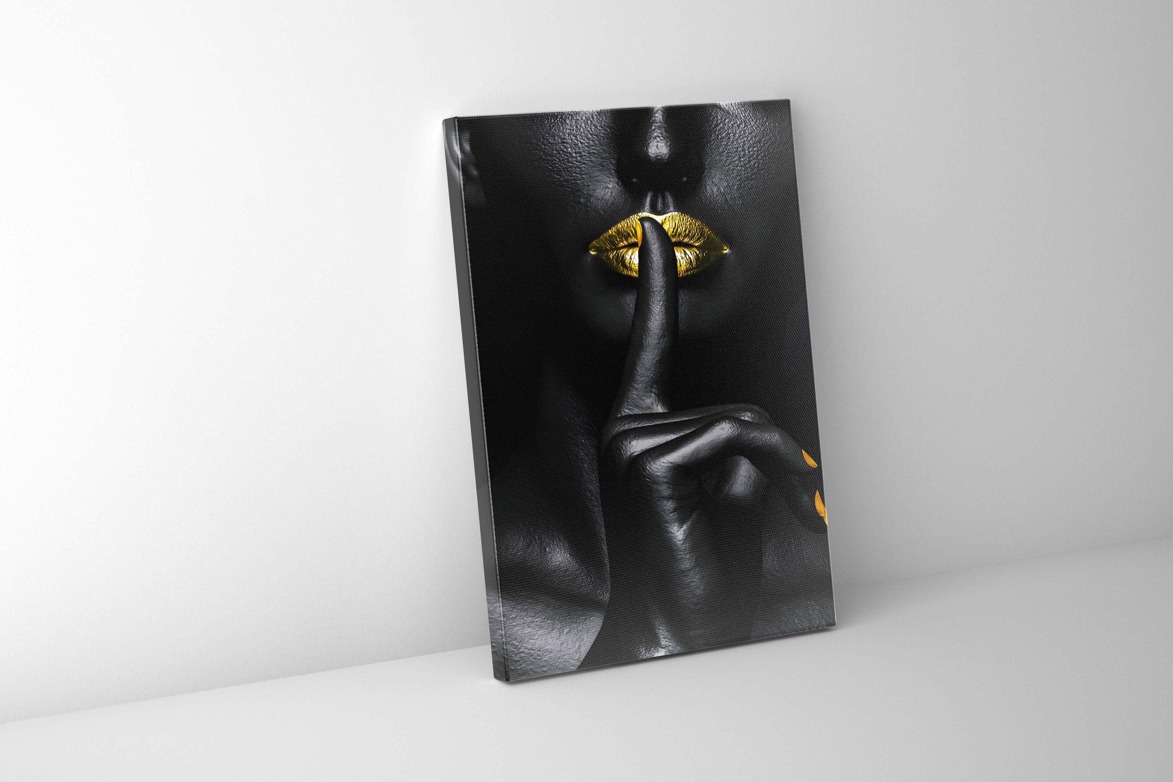 Noir Or-Abstract Gold and Black Wall art- Fine Art-Gold varnish