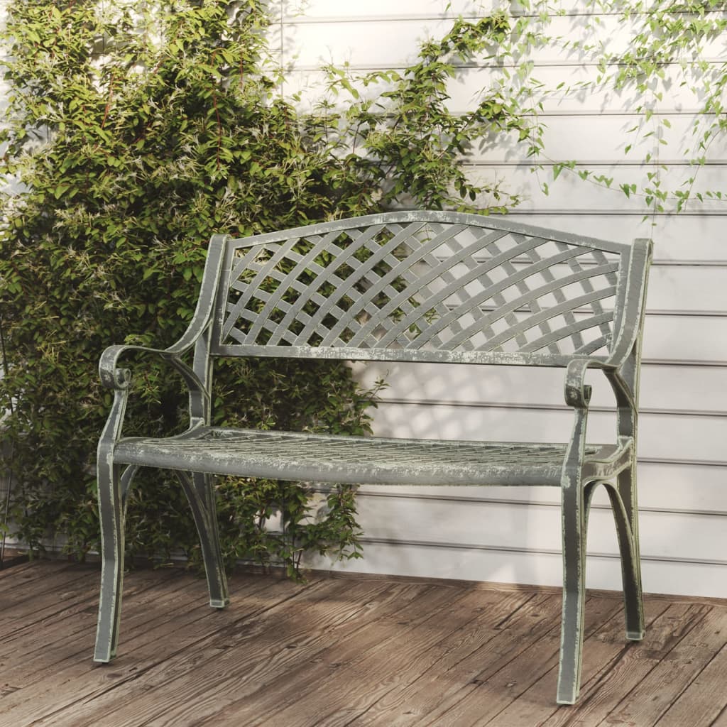 vidaXL Outdoor Patio Bench Outdoor Garden Bench for Backyard Cast Aluminum