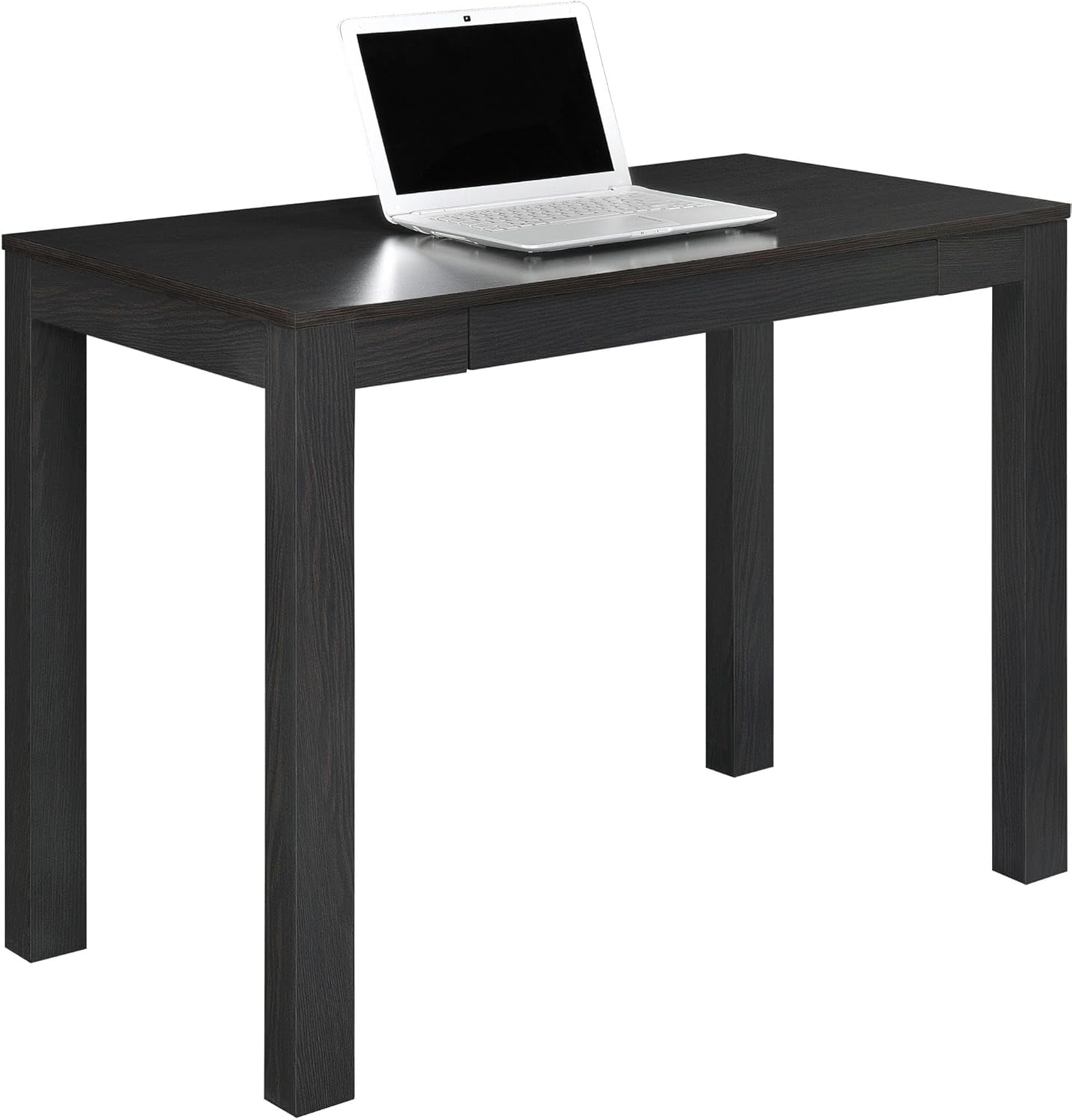 Espresso Parsons Desk With Compact Preassembled Desktop