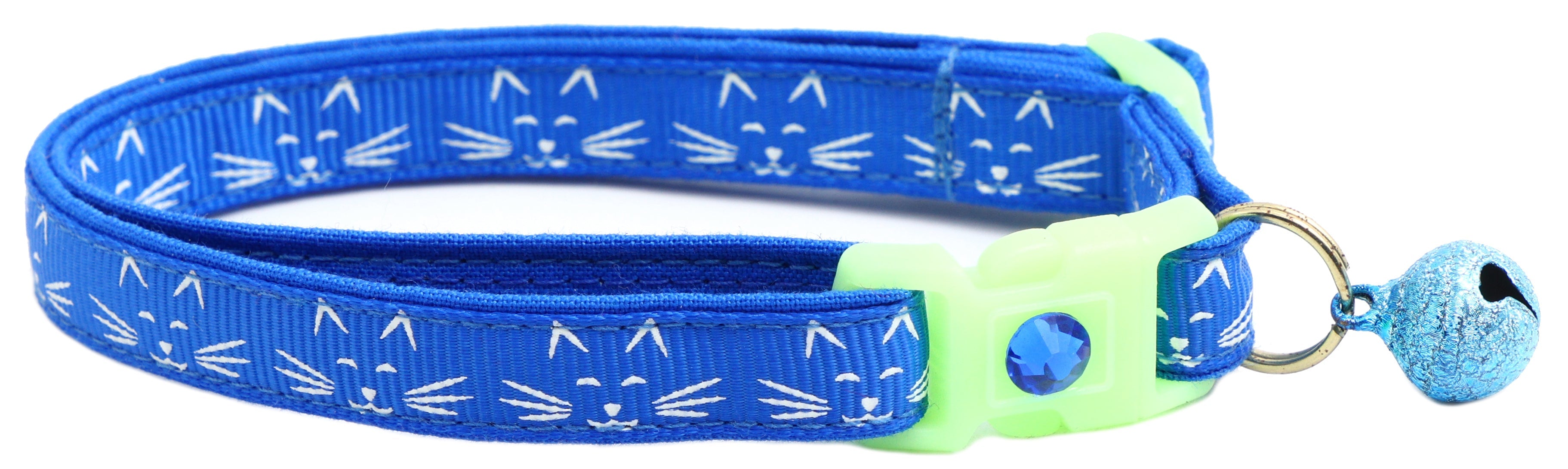 Glowing Cat Faces Breakaway Cat Collar