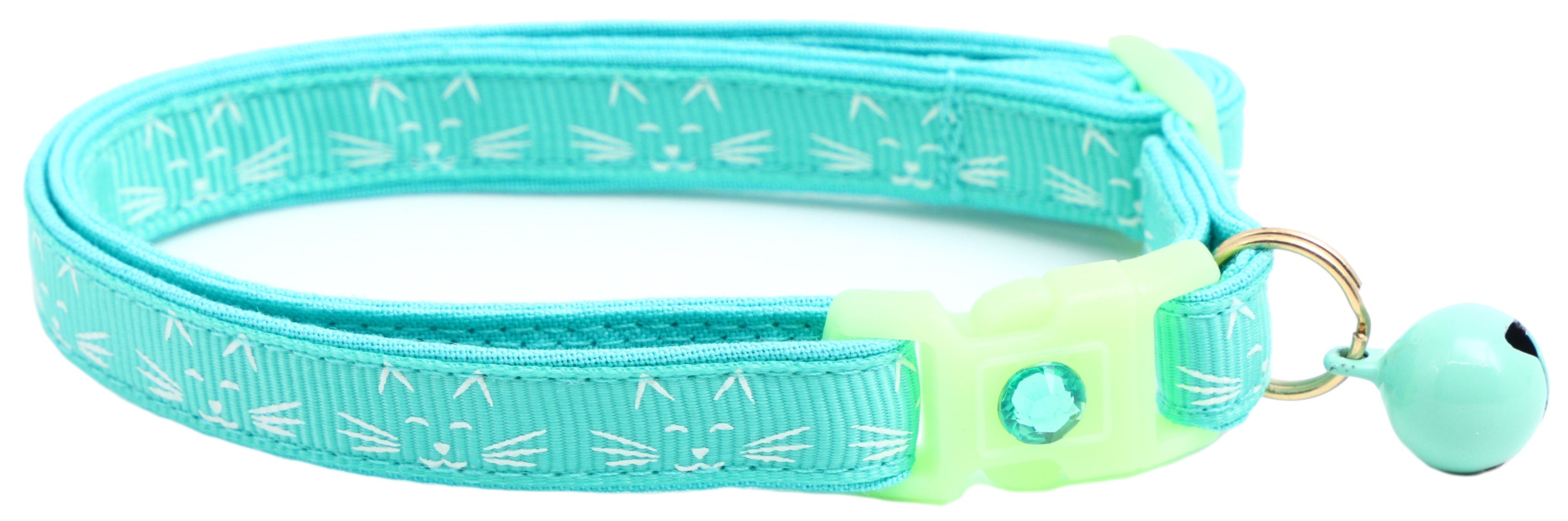 Glowing Cat Faces Breakaway Cat Collar