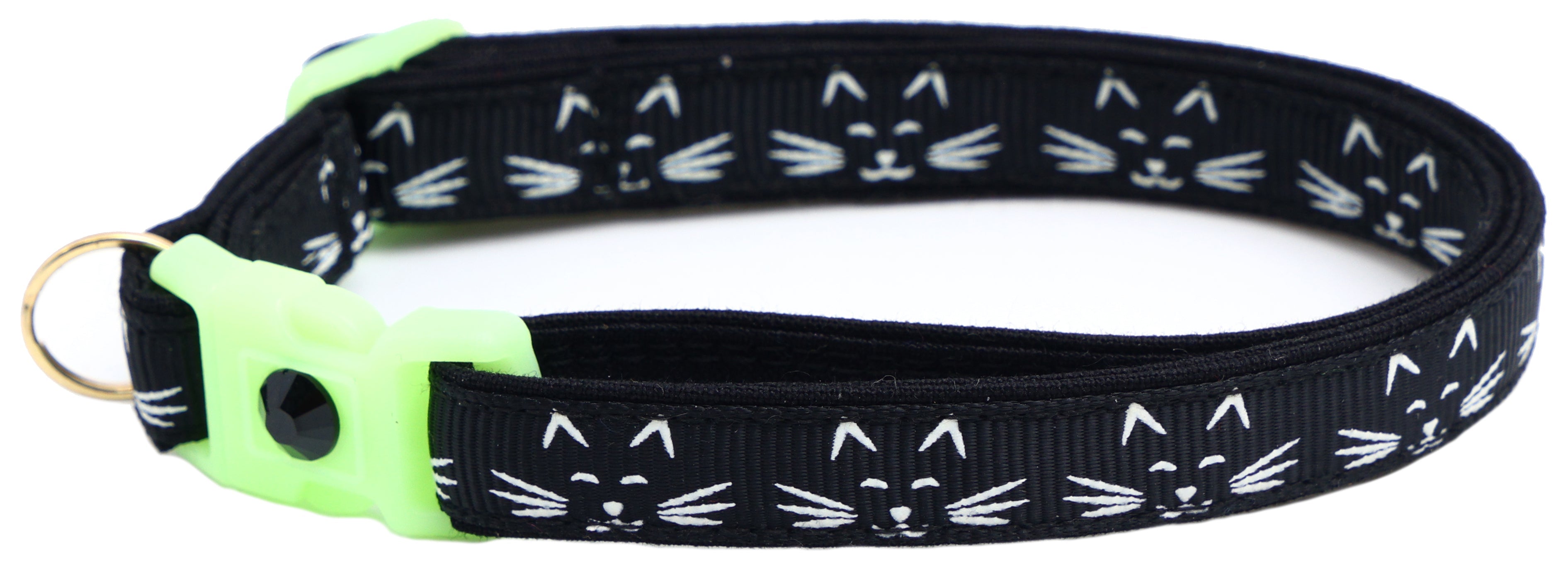 Glowing Cat Faces Breakaway Cat Collar