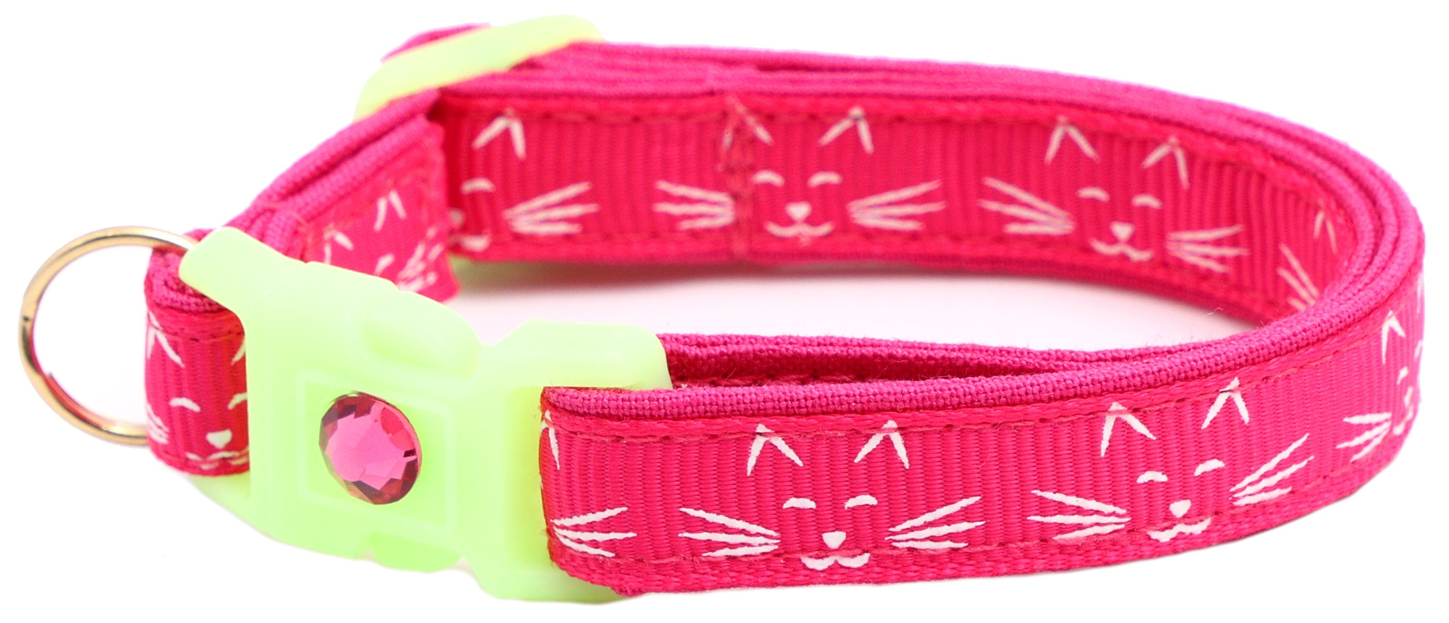 Glowing Cat Faces Breakaway Cat Collar