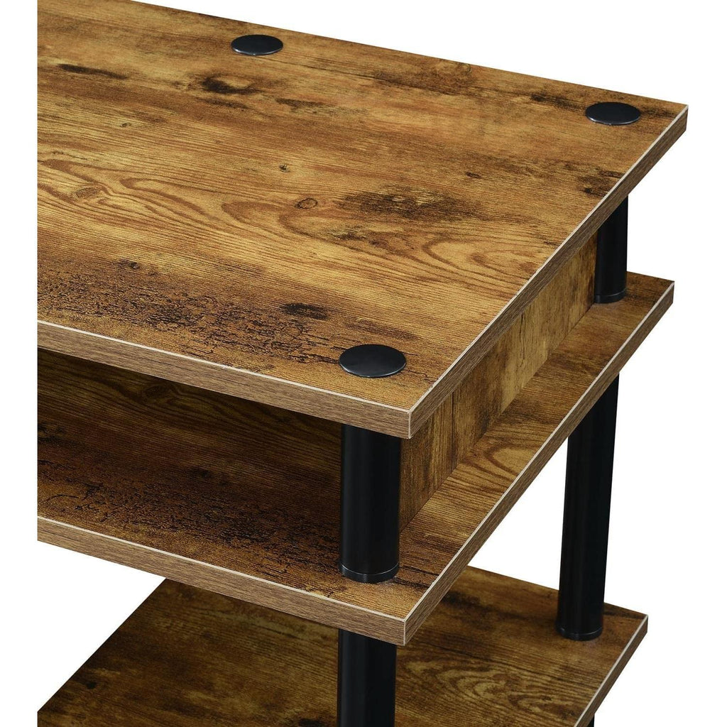Barnwood Black Student Desk With Shelves 47 Inch No Tools