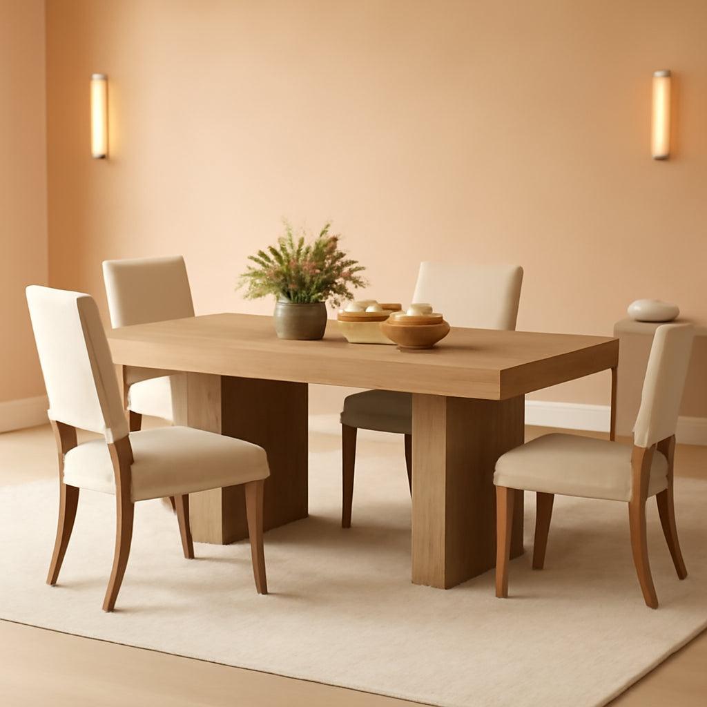 55 Inch Yellow Dining Table For Kitchen And Dining